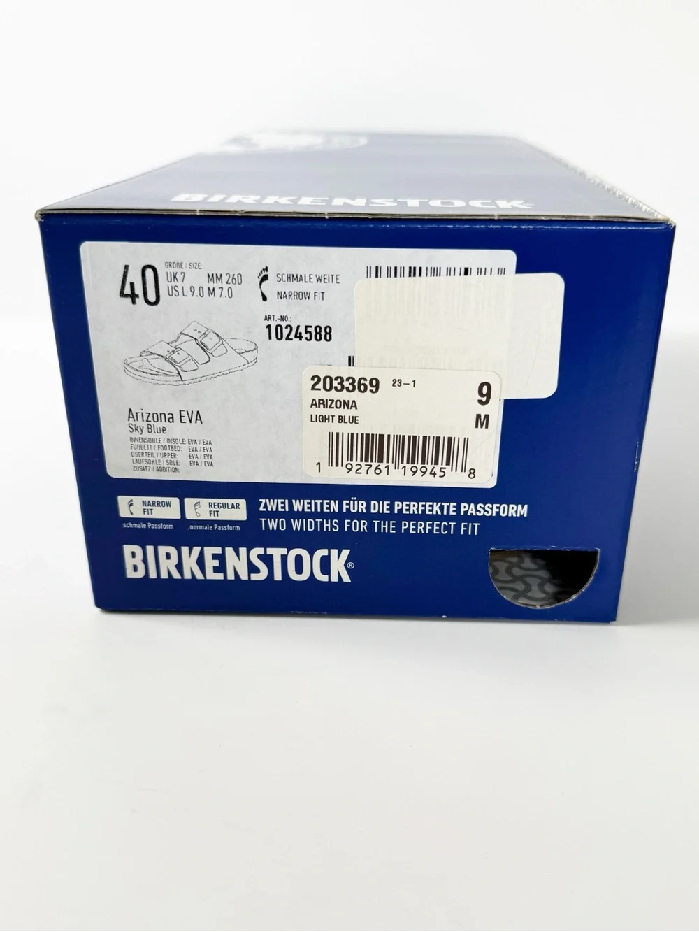 Birkenstock Arizona EVA Unisex Sandal - Sky Blue | 40 (9) NIB